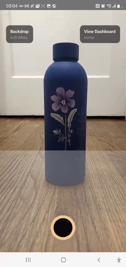 Android product photography app workflow step: Capture the product